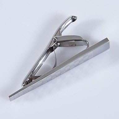 Nierstein Stylish Men's Silver/Black Chequer 316L Stainless Steel Tie Clips