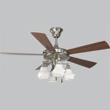Bratenahl Ceiling Fan - Brushed Nickel with reversible cherry/natural cherry blades.