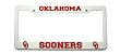 University of Oklahoma Sooners - white plastic License Plate Frame w/crimson text