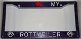 Paw Prints Purple Glitter I Love My Rottweiler Frame