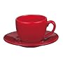 Waechtersbach Fun Factory Cherry Red Espresso Cups and Saucers Set of 6