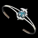 Earth Song Diamond Cut Bracelet - Dolphins & Earth - Earth Song Diamond Cut Bracelet - Dolphins...