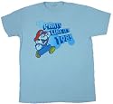 NINTENDO MARIO "PARTY LIKE IT'S 1985" 2-Sided Soft Blue Cotton Tee Licensed