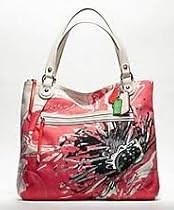 Hot Sale Coach Limited Edition Pieced Flower Glam Shopper Bag Purse Tote 19029