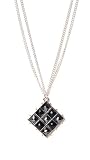 Rachel Leigh Checker Silver Pendant