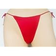 Ladies Satin Brazilian Panty with Tie Sides - One Size Fits All. Red, Lt Olive, or Save on 2-Pack