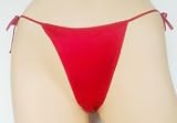 Ladies Satin Brazilian Panty with Tie Sides - One Size Fits All. Red, Lt Olive, or Save on 2-Pack