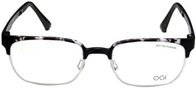 Innotec By Ogi 4818 Mens/Womens Vision Care Trusted Luxury Brand Designer Full-rim Eyeglasses/Eyewear (52-20-145, Black Pattern / Transparent Olive / Gray)