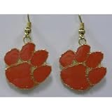 NCAA Dangling Earrings - Clemson Tigers Logo