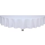 Kaf Home Hotel 90-Inch Round Tablecloth, White