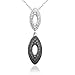 Sterling Silver Black and White Diamond Drop title=