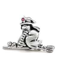 Genuine Ohm Beads (TM) Product. 925 Sterling Silver Good Witch & Cat European Bead Charm. 100% Satisfaction Guaranteed.