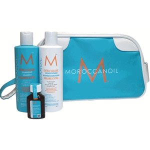  MOROCCANOIL Extra Volume Ultimate Travel Set (Shampoo 8.5oz, Conditioner 8.5oz, Oil Treatment .5oz) & FREE HANDBAG! 