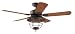 Hunter 27775 Northshore 52-Inch Outdoor Ceiling Fan Rustic Brown With 5 Medium Oak Blades