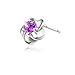 Voberry® Newest Fashion 925 Sterling Silver Plated Rose Flower Shaped Austrian Crystal Stud Earrings for Women Ladies Gift (Purple)