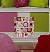 Retro Pink Squares - 5 Large Wall Decor Decals / Stickers Set
