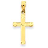 14k Small Heart Cross Charm