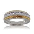 Genuine 1/4CT Diamond Anniversary Wedding Ring Band in 14KT Two Tone Gold
