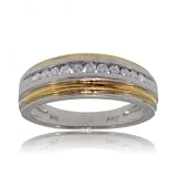 2Tone 14K Gold Wedding Anniversary Band 1/4cttw Diamond