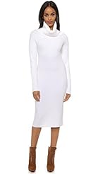 Elastane/Nylon/Wool/Knit Long Sleeves Turtleneck  Dress