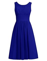 A-line Chiffon 2015 Scoop Neck Bridesmaid Dress 