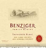 2010 Benziger Family Winery Lake Sonoma Counties Organic Sauvignon Blanc 750ml