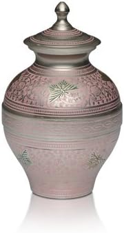 "Butterfly" Brass Cremation Urn in Baby Pink - Medium