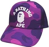 Size【通常版フリー】A BATHING APE(エイプ) サル迷彩カレッジロゴメッシュキャップ【パープル】【新品】の画像