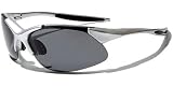 Polarized Sunglasses for Fishing, Cycling, Golf, Kayaking Superlight Tr90 Frame JMP44 (Silver & Smoke)