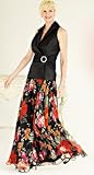 FLORAL PRINT SILK CHIFFON SKIRT
