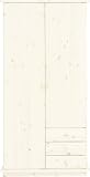 Steens 2523120813 Kleiderschrank Romo 208 x 106 x 60 cm Kiefer massive, white wash mit glatten Fronten