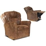 Contemporary Brown Bomber Child Rocker Recliner Chair