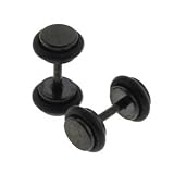 Screw On Cheater Plug - Carbon Black Fake Plug (18g) - Fashion Earring (1 pair)