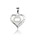 Bling Jewelry Sterling Silver CZ 7mm Freshwater Pearl Heart Pendant Journey