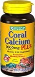 Coral Calcium Plus 1000mg - Vitamin D & Magnesium, 60 caps,(Good'n Natural)