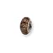 Brown & Yellow Striped, Hand-blown Glass Charm title=