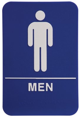 Men Restroom Sign-Blue