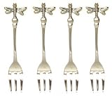 Decorative Stainless Steel Dragonfly Mini Fork Set of Four