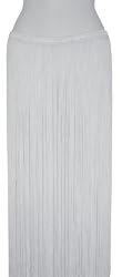 White Long Fringe Belt