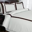 Metro Collection Carlton 300TC SinglePly Duvet Set, Full/Queen, White