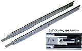 Drawer Slide, Full Extension, 22 in., Self Closing, Zinc, 100 lb. Capacity, Medium Duty