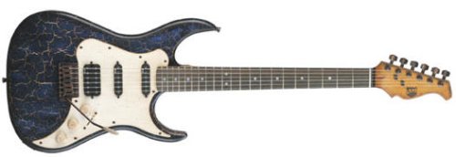 AXL Guitars Badwater SRO Electric Guitar; Crackle Blue Finish