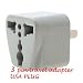 Universal Plug Adapter for USA, World Travel Adapter. Converts Foreign Plugs to American Grounded Plug Adapter ** Compatible with 2 pin plug,adapter and devices as well**