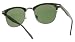Clubmaster Half Frame Wayfarer Sunglasses - Black / Smoke