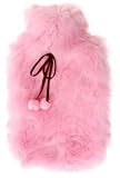 Present Time  Smiley Luxe Fur Water Bottle pink