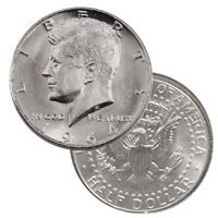 1964 90% Silver JFK Half Dollar (HJFK1964BU)