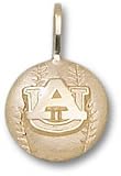 Auburn Tigers Solid 10K Gold ''AU'' Baseball Pendant