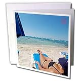 Nano Calvo Formentera - Attractive young woman sunbathing in Formentera, Spain - Greeting Cards-12 Greeting Cards with envelopes