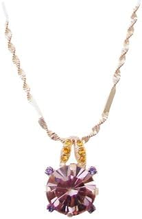 Mariana 24k Rose Gold Plated "Audrey" Collection Pendant Necklace with Large Light Amethyst Swarovski Crystal and Topaz Crystals