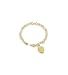 Ladies 14K Yellow Gold Cable Links Heart Tag Bracelet